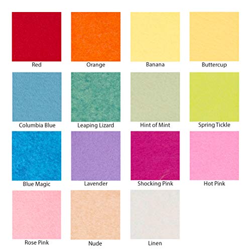 15 Sunny Days Colors 9X12 inch Merino Wool Blend Felt Sheets Collection