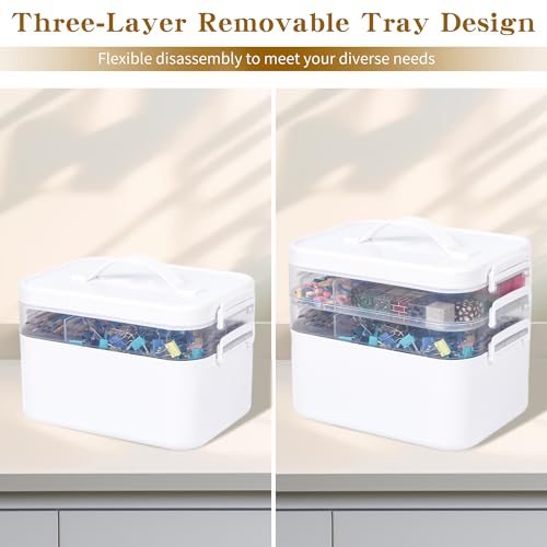 Large 3-Tier Art Supply Storage Organizer with Removable Trays - color: Large-3 Layer