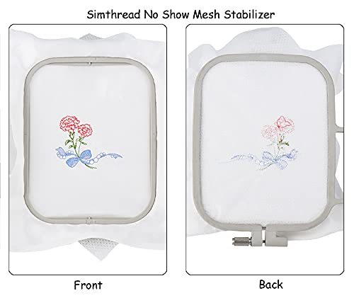 Simthread Iron on Fusible No Show Mesh Cut Away Stabilizer Backing - color: White