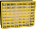 Akro-Mils 64-Drawer Plastic Storage Cabinet, 20"W x 6"D x 16"H, Yellow - color: Yellow, size: 64 Drawer, style: 1 Pack