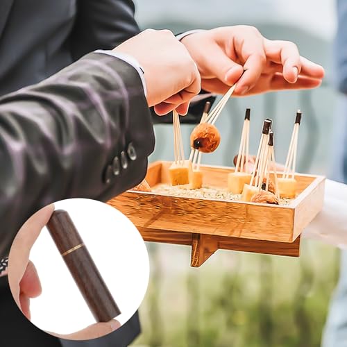 2Pack Toothpick Holder Portable Wood Toothpick Case Waterproof Handmade Craft Toothpick Pocket Box Mini Toothpick Box for Storage Toothpick Needle Pill Bead Ear Pick Cotton Swab and Other Small Object