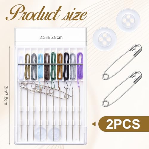 Hestya Pre Threaded Needles Hand Sewing Quick Fix, Rich Color - color: Rich Color