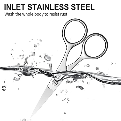 Nose Hair Scissors Eyebrow Scissors Sharp Tip Professional Grooming Scissors Stainless Steel Small Trimming Scissors for Eyelashes Mustache Facial Hair Sewing Embroidery AsonTao - style: Small scissors -Tip design
