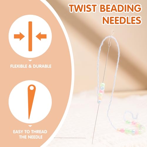 UOOU 6 Pcs Beading Needles, Collapsible Big Eye Bead Needles - style: 0.6 x 130 mm