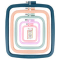 Yuanan 5 Pack 5 Sizes Square Embroidery Hoop, Plastic Embroidery Hoops Cross Stitch Hoops Reusable Embroiderys Hoop for Sewing, Needlework, DIY Projects-2.9"/4.3"/6.5"/7.7"/11"