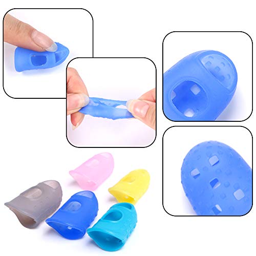 AUGSUN 30pcs Silicone Guitar Finger Guards 5 Sizes Fingertip Protectors