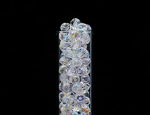 100pcs Faceted Fire Polished Pressed Czech Glass Beads 3mm (0.12in), Crystal AB 00030-28701 - color: Crystal AB
