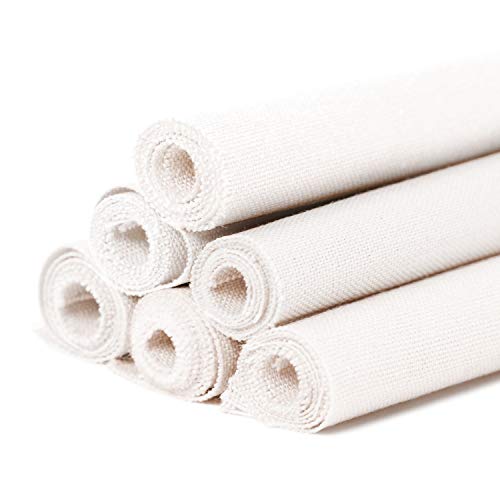 6 Pcs Linen Needlework Fabric, Square Embroidery Fabric 9 Colors Stitch Cloth for Garment Crafts and Decoration Embroidery Project - color: Lily White, size: 12 * 12 inch