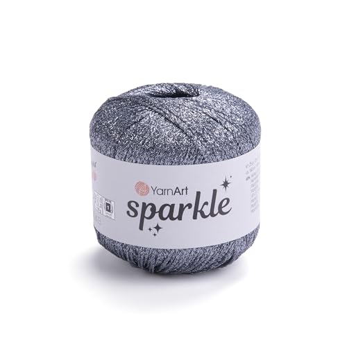 YarnArt Sparkle - Metallic Glitter Fine Lightweight Yarn for Crochet, Knitting, Amigurumi, Cardigans, Shawls, Bag Making - Soft Craft (1357) - color: 1357