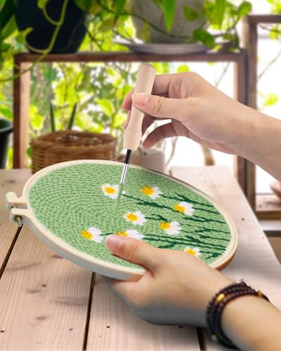 TINDTOP Punch Needle Kit, Daisy Punch Embroidery Kits for Adults - color: Daisy