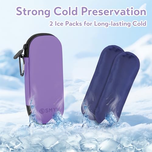 SMYV Insulin Cooler Travel Case with 2 TSA Approved Ice Packs, Purple - color: Eva Purple
