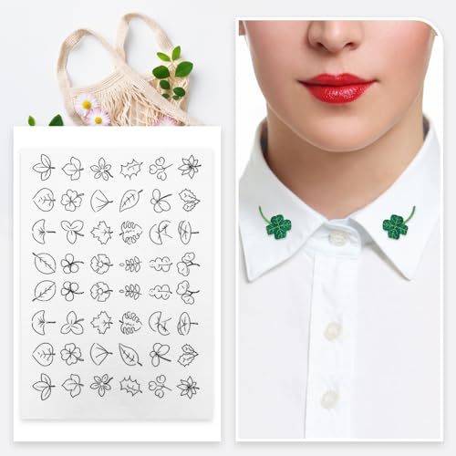 75 Pcs Stick and Stitch Embroidery Paper Designs 3 Sheets A4 Water Soluble Stabilizer for Embroidery Patterns Adhesive Embroidery Transfer Paper with Pre-Printed Flower Leave Butterfly for Hand Sewing