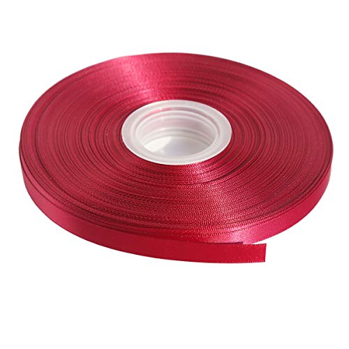 ITIsparkle 3/8" Inch Double Faced Satin Ribbon 50 Yards-Roll Set for Gift Wrapping Scrap Books Party Favor Hair Braids Baby Shower Decoration Floral Arrangement Craft Supplies, Wine 275# Ribbon - color: Wine