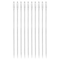 uxcell 50 Pcs Large Eye Sewing Needles, 1.34 Inch 0.6mm High Carbon Iron Embroidery Thread Needle Sewing Big Eye Needle Knitting Needles for Hand Sewing Art Crafts, Silver - size: 34mm, 0.6mm