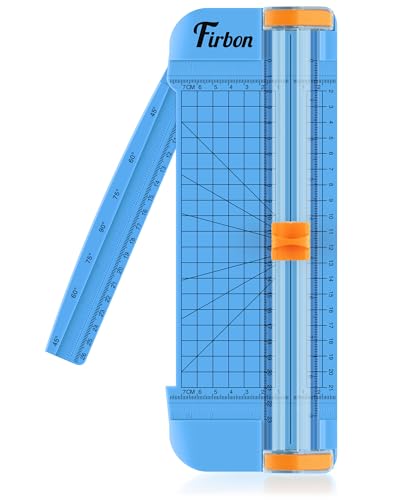 Firbon A5 Paper Cutter, Small Straight Paper Trimmer with Side Ruler - color: A5-blue