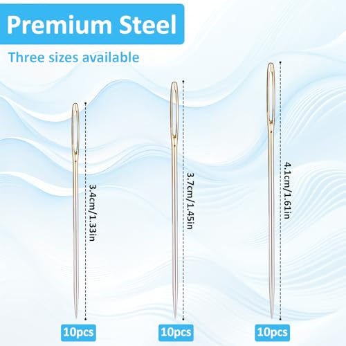 30Pcs Cross Stitch Needles Tapestry Needles 22 & 24 & 26 Large-Eye for Hand Sewing Gauge Blunt Tip Blunt Needle for Cross Stitch and More
