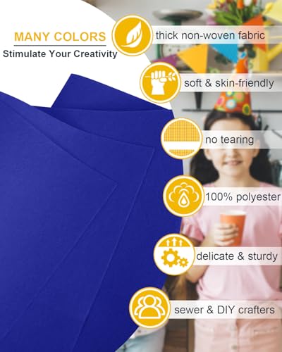 Royal Blue Felt Fabric 72" x 36", Large Stiff Craft Felt Sheet by The Yard - color: Royal Blue, size: 72" X 36" (1 Yard)