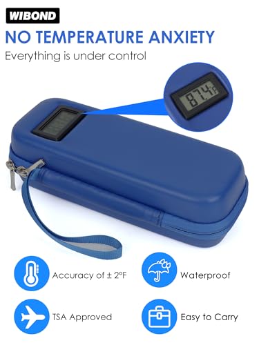 Insulin Cooler Travel Case with Temperature Display, Tsa Approved, Refrigerated Medicine Travel Case with 2 Ice Packs, Insulin Pen & Other Diabetic Supplies Organizer for Trip and Daily - color: H2_Blue