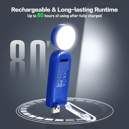 VAVOFO USB Rechargeable Book Light, Bookmark Clip on LED Reading Light - color: Royal Blue