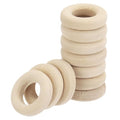 MECCANIXITY 100pcs 0.6" Unfinished Wooden Rings Smooth Natural Wood Macrame Rings for Curtain Connectors DIY Crafts Knitting Decoration Jewelry Making - size: 0.6"