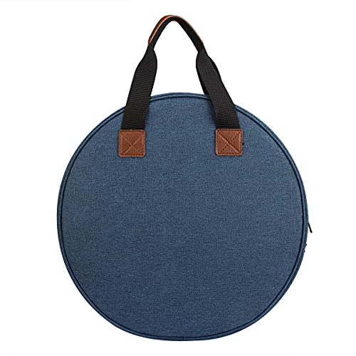 Embroidery Bag for Cross Stitch Project, Embroidery Supplies Organizer Storage Portable Carrying Case Travel Tote for Embroidery Hoops,Floss,Cross Stitch Tools,Blue [Bag Only]