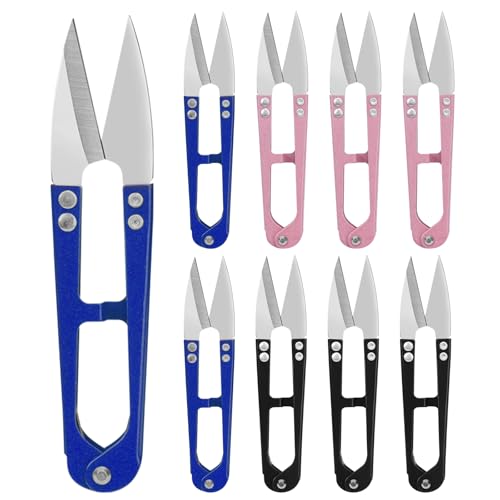9 Pack Hardy Thread Snips, Mini Sewing Scissors with Stainless Steel Blades - color: Pink,blue,black-9 Pack