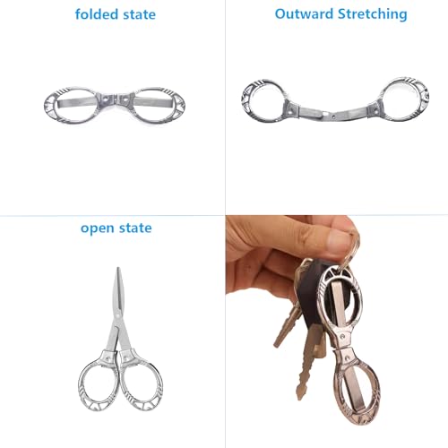 YVAOG Mini Folding Scissors, Safe Portable Travel Mini Scissors, Stainless Steel Retractable Small Scissors for Home Office, 2 Piece Set (rose gold-A) - color: Rose Gold-a