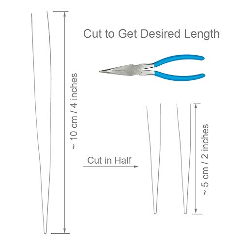 FoRapid 0.3mmx20cm Steel Wire Flexible Durable Collapsible Big Eye Embroidery Beading Needles Easy Threading Sewing Needles Open End for Any Thread Size Jewelry Making 10cm/4in(Folded Length) 10 pcs