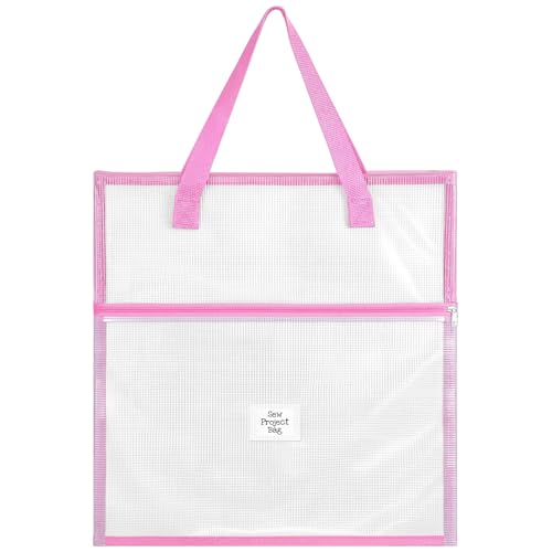 Cosblank 16x16inch Sew Project Bag Jumbo Needlepoint Project Bag, Pink - color: Pink