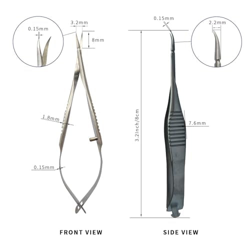 RWD VANNAS Micro Spring Scissors, 3.2" Curved Tapered Tip (S11002-08) - size: Curved Tapered Tip - S11002-08