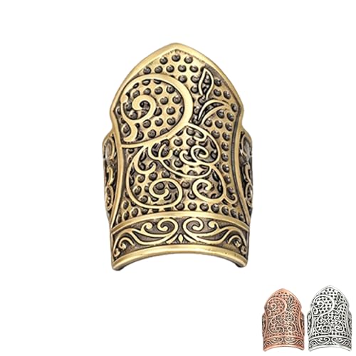 Elegant European Court Style Shield-Shaped Copper Sewing Thimble Finger Protector - Excellent for Hand Embroidery, Cross Stitch, Knitting, and Quilting (Cyan) - color: Cyan