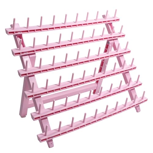 Laflare Braid Rack 60 Spools, PP Braiding Hair Stand, Thread Rack, Sewing Organizer, Quilting, Embroidery - Versatile Extension Holder (Pink) - color: 2. Pink