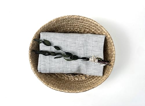 100% Linen Fabric – Lightweight Prewashed – Horizontal Stripe Patterns – Precut Style – Soft & Breathable – 52” Width – by The Linen Lab (Green 6939, 1 Yard pre Cut) - color: Green 6939, size: 1 yard pre cut