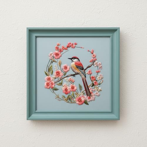ARTopet Embroidery Kit for Beginners Cross Stitch Kits Needlepoint Set Colorful Bird Patterns Embroidery Thread Kit for Craft Lover Hand Stitch with 7.87in Hoop Threads Fabric-Bird01 - color: Bird01
