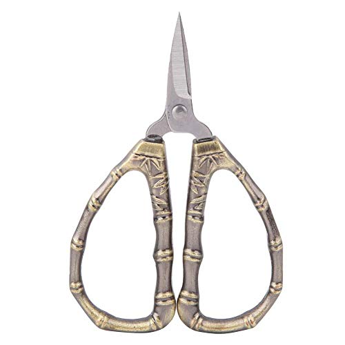 Mini Vintage Scissors Stainless Steel DIY Sewing Accessories Art Work Cutting Embroidery Crafts Scissors (Bamboo Joint)