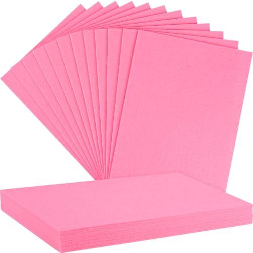 NEBURORA 12 Pcs 2mm Thick Stiff Felt Sheets for Crafts Sewing(Rose Pink) - color: Rose Pink