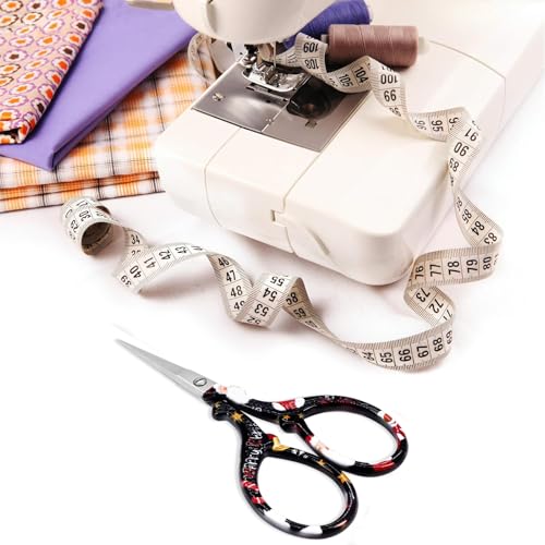 Small Sharp 3.6 inch Sewing Scissors with Leather Sheath Crafts Needlework - color: Black Christmas