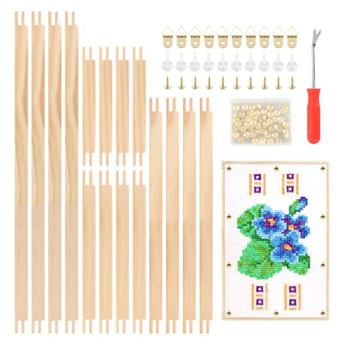 16 Pcs Wooden Stretcher Bars for Canvas, 4 Sizes (6/8/12/16 Inch)