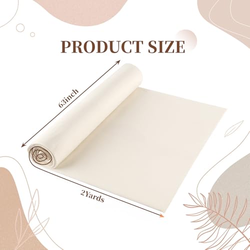 100% Cotton Muslin Fabric, 63 Inch X 2 Yards Unbleached Muslin Linen Fabric by The Yard,6oz Medium Weight Draping Fabrics Suitable for for Sewing Material Apparel Cloth Quilting Draping - size: 2 YARDS