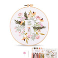 Harimau Letter R Pattern Embroidery Kit for Adult Beginners, Complete Starter Pack with 1 Hoop, Needles, Instruction Guide & Embroidery Stitch Video Tutorials - color: R