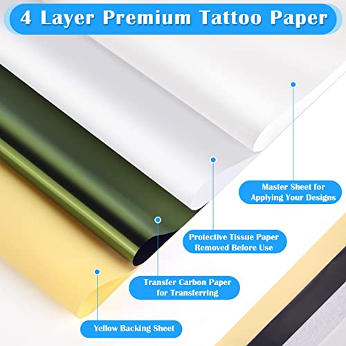 50 Sheets Tattoo Transfer Paper, Cridoz Tattoo Stencil Paper for Tattooing, Transfer Paper for Tattooing, A4 Size 8 1/4" x 11 3/4
