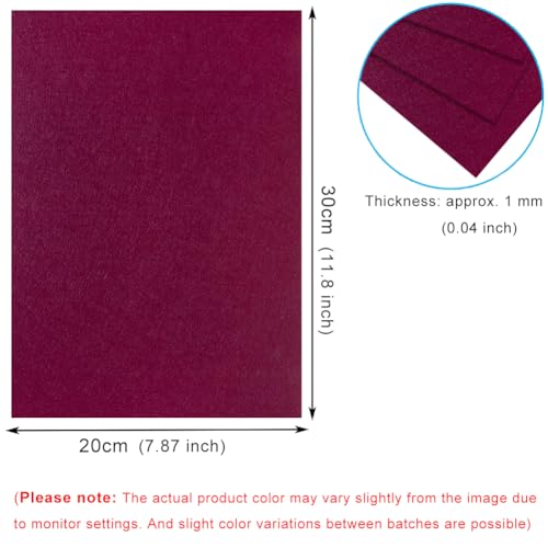 10 Wine red Felt Fabric Sheets,7.87 x 11.8 inch (20 x 30cm) A4 Stiff Felt Squares 1 mm Thick, Great for DIY Craft, Sewing Projects, Nonwoven Patchwork, Decoration - color: Wine Red