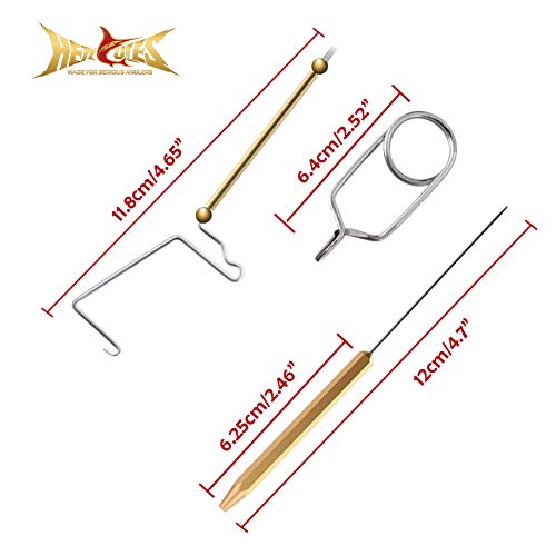 HERCULES Fly Tying Tools, Fly Tying Kit with Bobbin Thread Holder, Wire Threader, Knot Whip Finisher, Hackle Plier, Bodkin, Fly Fishing Lure Making Accessories - color: 5pcs Fly Tying Tools