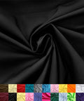 Barcelonetta | Poly Cotton Fabric for Sewing | Broadcloth Fabric | by the Yard | 60" Wide Roll | Lightweight, Breathable | Lining, Home Textile, Skirts, Tote Bags (Black, 1 Yard) - color: Black, size: 1 Yard
