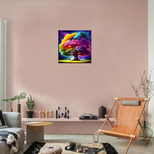 Colorful Tree Stamped Cross Stitch Kits for Adults Beginner, Counted Cross Stitch Kits Printed Stitching Cute Patterns Dimensions Needlepoint Art Crafts Embroidery Kits for Adults - color: Cross Stitch-1215-8