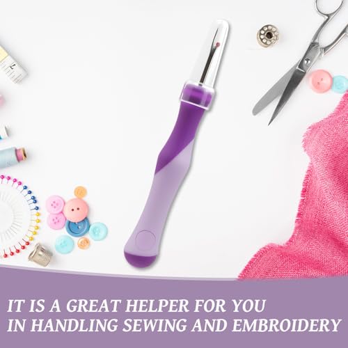 RJLCTH 3 Pcs Seam Rippers for Sewing, Purple Rubber Grip - color: Purple