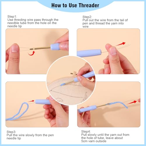 Punch Needle Kit Beginners Beach Landscape Embroidery Kit DIY Craft Lovers - color: Beach