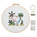 Ebherys Level 1 Embroidery Kits for Beginners and Adults, Different Animals Pattern, 1set as a Pack, inculde 1 Hoop, Instruction and Enough Threads, Easy and Basic Stitches (Elepant) - color: Elepant