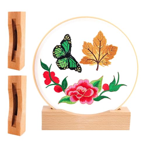 Embroidery Display Holder 3Pack Suitable Cross Stitch Frames,Lap Embroidery Stand Display Embroidery Hoop Stand Display Cross Stitch Kits (Suitable 3-6.7IN Frame)