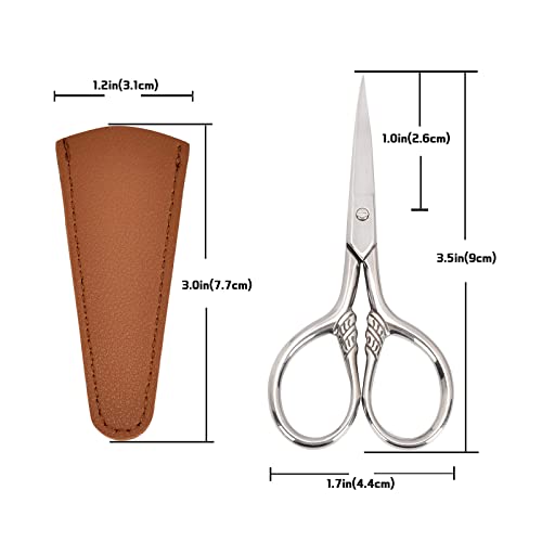 Small Facial Hair Scissors, Stainless steel (silver) Straight Tip - color: Silver